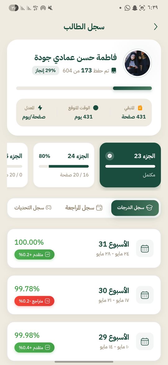 تقدم حفظ القرآن